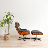 Rosewood Eames Style Lounge Chair + Ottoman