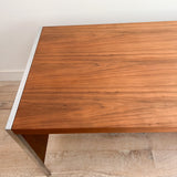 Mid Century Walnut + Chrome Desk