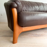 Vintage Leather Sofa w/ Teak Legs