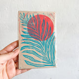 Sunny Palm Frond 4x6" Block Print