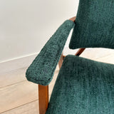 Pair of Reclining Occasional Chairs - Green Chenille