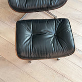 Plycraft Lounge Chair and Ottoman - Black Leather