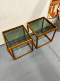 PAIR KIA Kirestan Teak Cube Tables