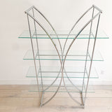 Chrome and Glass Shelving Unit