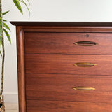 Dixie Walnut Highboy Dresser