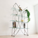 Chrome and Glass Shelving Unit