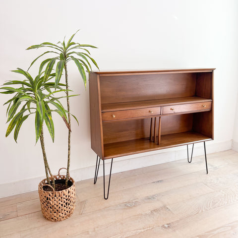 Mid Century Walnut Curio Cabinet