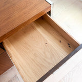 Mid Century Walnut + Chrome Credenza