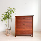 Dixie Walnut Highboy Dresser