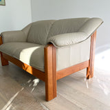 Vintage Ekornes Sofa w/ Beige Leather