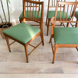 Set of 6 Mid Century Dining Chairs - New Green Upholstery