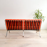 Heidelberg Sofa w/ New Tufted Orange Upholstery