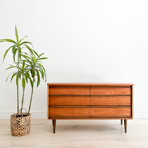 bassett dresser Mid-Century Modern Walnut 9-Drawer Dresser by Bassett Furniture, c.196 Vintage Supply