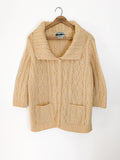 Cream Wool Oversized Cardigan