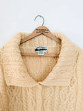 Cream Wool Oversized Cardigan