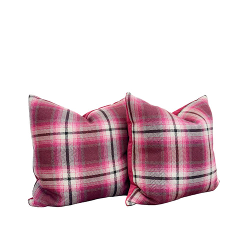 22" Magenta Plaid (Pair with Inserts)