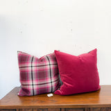 22" Magenta Plaid (Pair with Inserts)