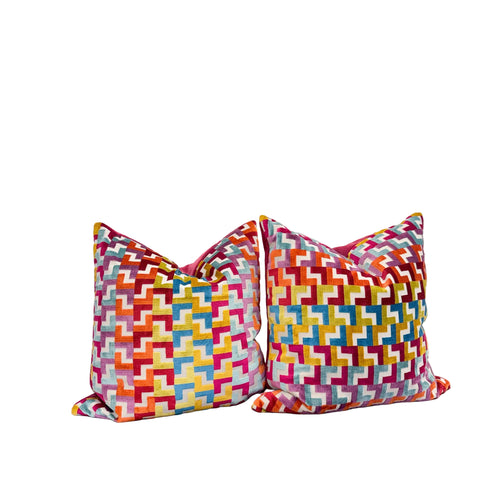 22" Multicolor Velvet (Pair with Inserts)