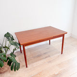 Small Danish Teak Expandable Dining Table - Tapered Legs