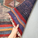 Burgundy/Teal Ombre Turkish Rug - 2'9x10'6