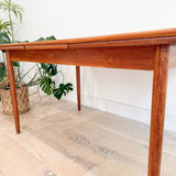 Small Danish Teak Expandable Dining Table - Tapered Legs