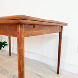 Small Danish Teak Expandable Dining Table - Tapered Legs