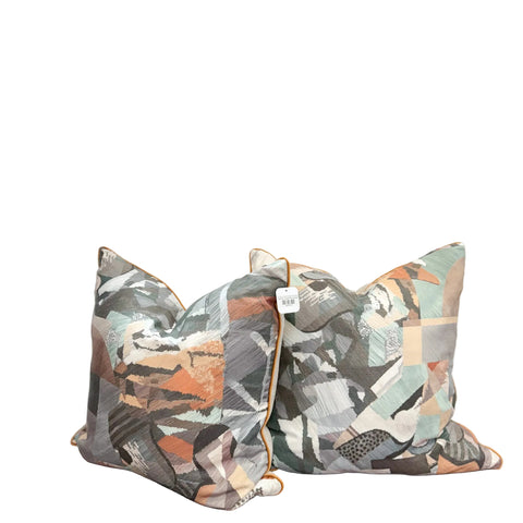 24" Pair S. Harris Godwin Print Pillows