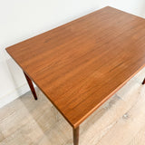 Small Danish Teak Expandable Dining Table - Tapered Legs