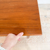 Small Danish Teak Expandable Dining Table - Tapered Legs