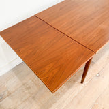 Small Danish Teak Expandable Dining Table - Tapered Legs