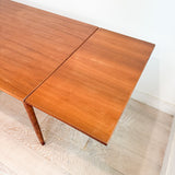 Small Danish Teak Expandable Dining Table - Tapered Legs