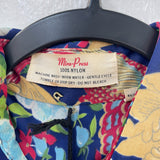 Vintage Blue Floral Long Sleeve Blouse