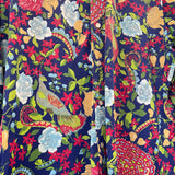 Vintage Blue Floral Long Sleeve Blouse