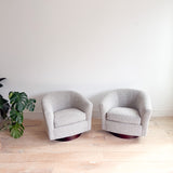 Pair of Vintage Swivel Chairs - New Upholstery