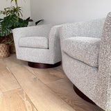 Pair of Vintage Swivel Chairs - New Upholstery