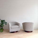 Pair of Vintage Swivel Chairs - New Upholstery