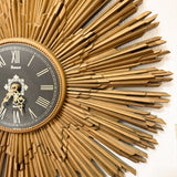 Mid Century Burwood Sunburst Clock 27”X27”X1.25”