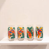 Libbey Tropical Parrots Tumbler Set of 4