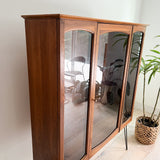 Mid Century Walnut Curio w/ Glass Shelving