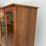 Mid Century Walnut Curio w/ Glass Shelving