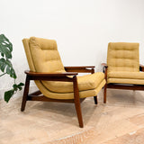 Pair of Scoop Chairs - New Golden Yellow Upholstery