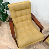 Pair of Scoop Chairs - New Golden Yellow Upholstery
