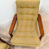Pair of Scoop Chairs - New Golden Yellow Upholstery
