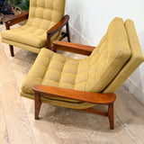 Pair of Scoop Chairs - New Golden Yellow Upholstery