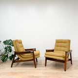 Pair of Scoop Chairs - New Golden Yellow Upholstery