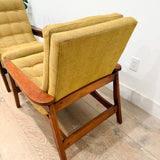 Pair of Scoop Chairs - New Golden Yellow Upholstery