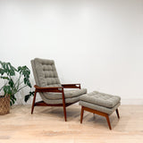 Mid Century Scoop Chair + Ottoman - New Upholstery