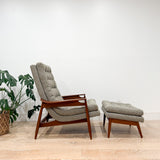 Mid Century Scoop Chair + Ottoman - New Upholstery