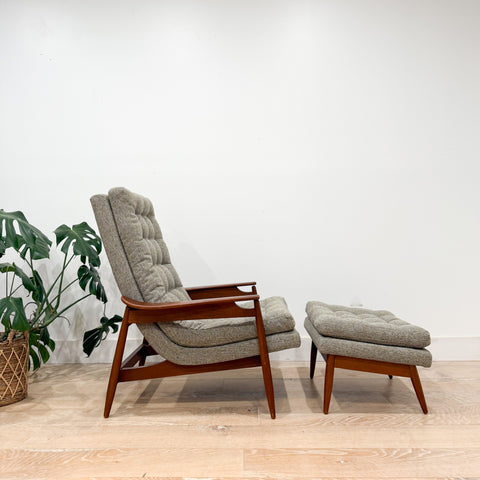 Mid Century Scoop Chair + Ottoman - New Upholstery