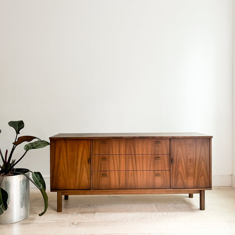 Mid Century Walnut Buffet w/ Square Legs